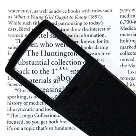 4X Illuminated Pocket Rectangular Magnifier Magnifying Glass